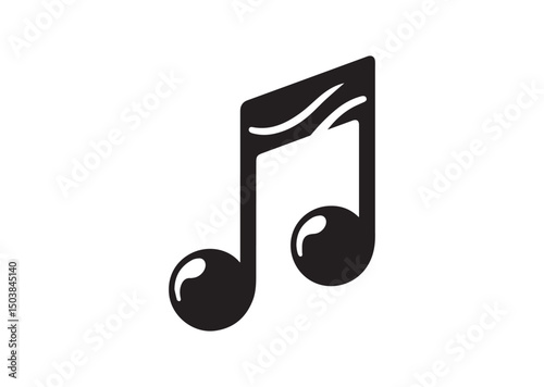 Musical Note Icon, Musical Note Silhouette Vector