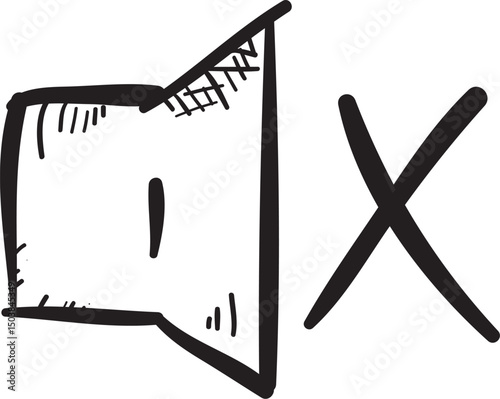  Hand drawn speaker mute icon