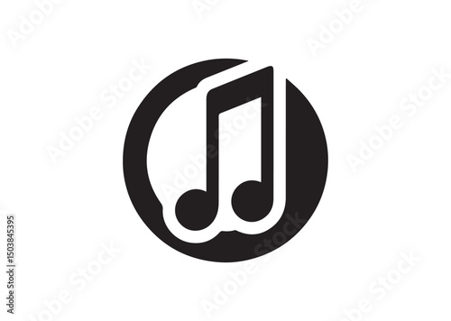 Musical Note Icon, Musical Note Silhouette Vector