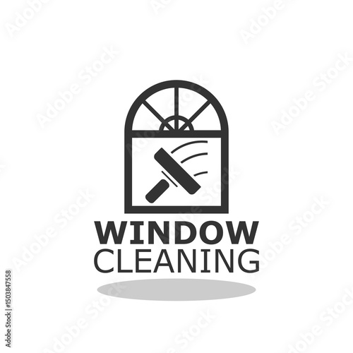 Window cleaning simple icon with shadow