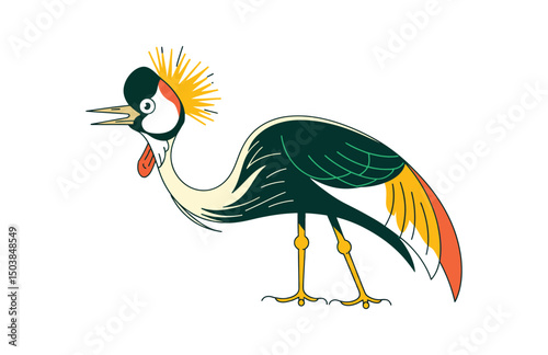 Minimal emu bird vector art illustration