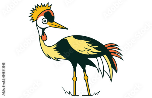 Realistic emu bird drawing vector illustration

