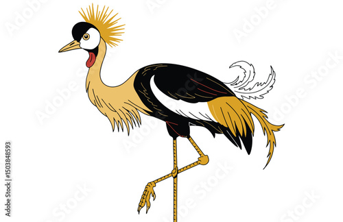 Realistic emu bird drawing vector illustration

