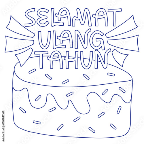Lettering Selamat Ulang Tahun dan Roti Ulang Tahun