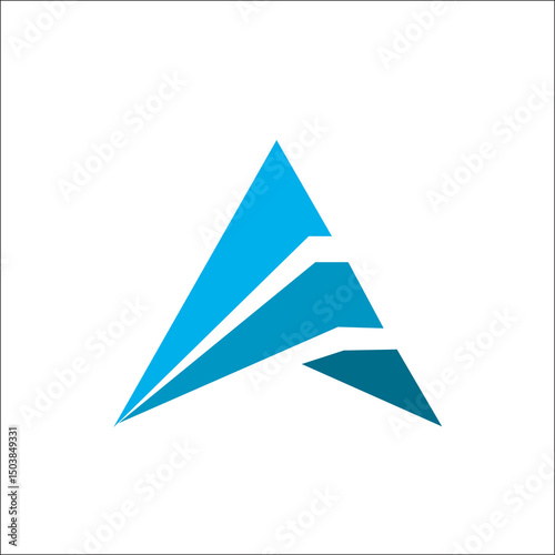 abstract triangle shape letter A logo