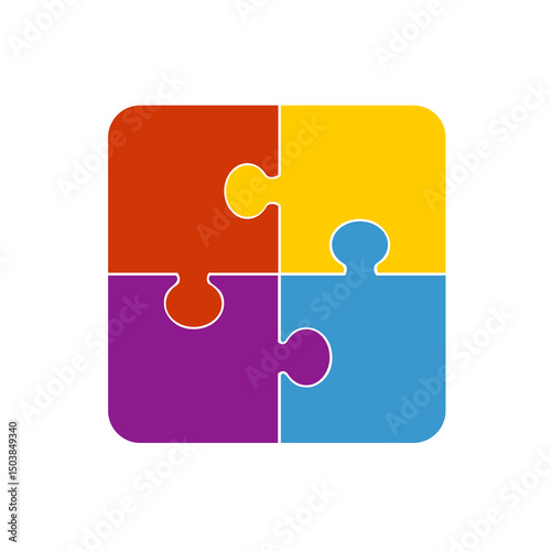 Design of colorful puzzle on white background