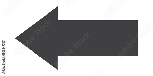  Long arrow icon. Long arrow vector icon. Straight long arrow vector icon. Black arrow pointing left on white background. Eps 10
