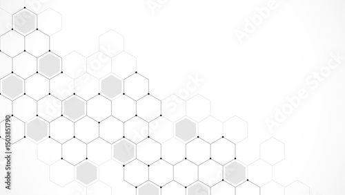 Hexagons pattern. Geometric abstract background with simple hexagonal elements. Creative idea for medical, technology or science design