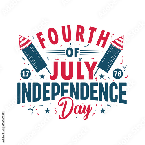 4th of July Independence Day T-Shirt Design – Patriotic Fireworks SVG for Cricut and Sublimation