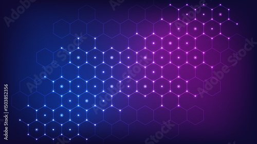 Hexagons pattern. Geometric abstract background with simple hexagonal elements. Creative idea for medical, technology or science design