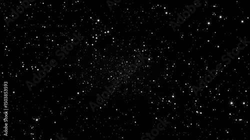 Starry sky universe illustration with transparent background，falling snow flakes