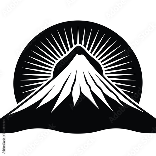 mount fuji rising majestically outlined by the mo