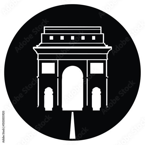 the arc de triomphe in paris framed by the bustli
