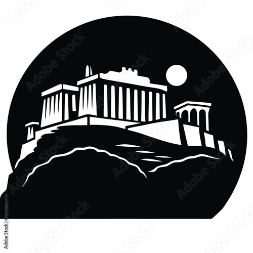 the acropolis rising against the backdrop of an ea