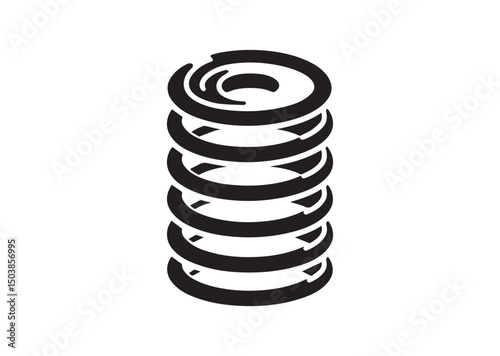 Coil Spring Icon, Coil Spring Silhouette Vector