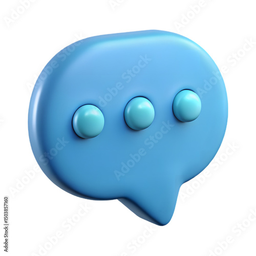 3d blue speech bubble chat icon isolated on a white background