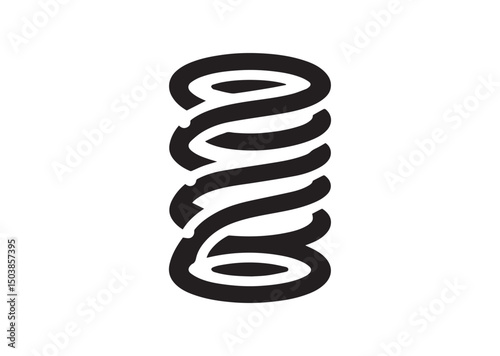 Coil Spring Icon, Coil Spring Silhouette Vector
