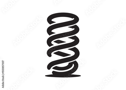 Coil Spring Icon, Coil Spring Silhouette Vector