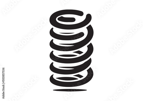 Coil Spring Icon, Coil Spring Silhouette Vector