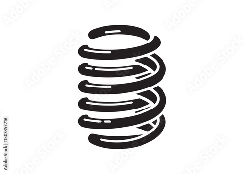 Coil Spring Icon, Coil Spring Silhouette Vector