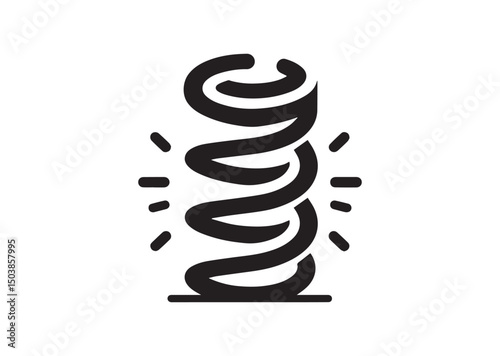 Coil Spring Icon, Coil Spring Silhouette Vector
