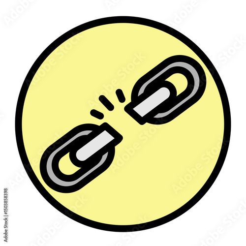 Breaking Chains Vector Filled Icon Design