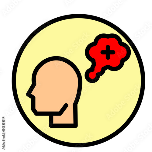 Positive Thinking Vector Filled Icon Design
