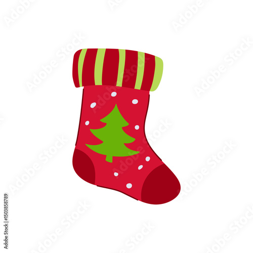 cheer christmas sock cartoon vector illustration