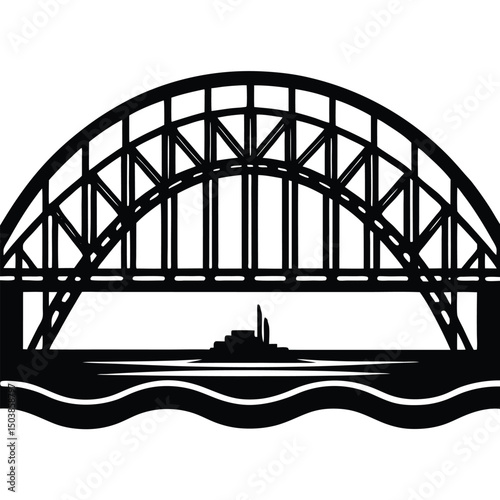 the sydney harbour bridge with its sweeping arche