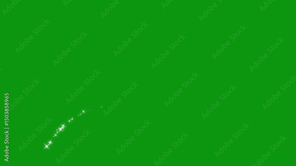 Retro blinking white cartoon stars and dots animated on green screen, twinkling sky loop with alpha channel for overlays and festive sparkle effects in ultra HD 4K quality format.