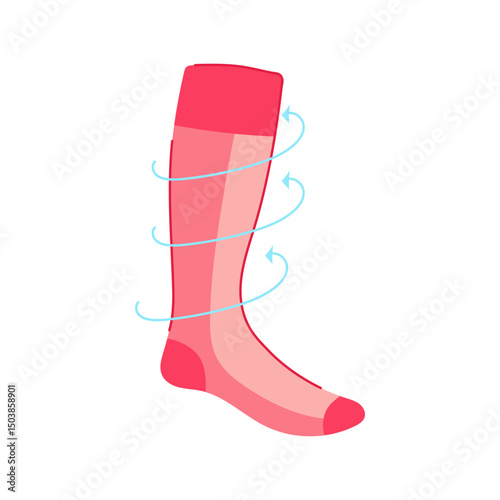 support compression socks cartoon vector illustration