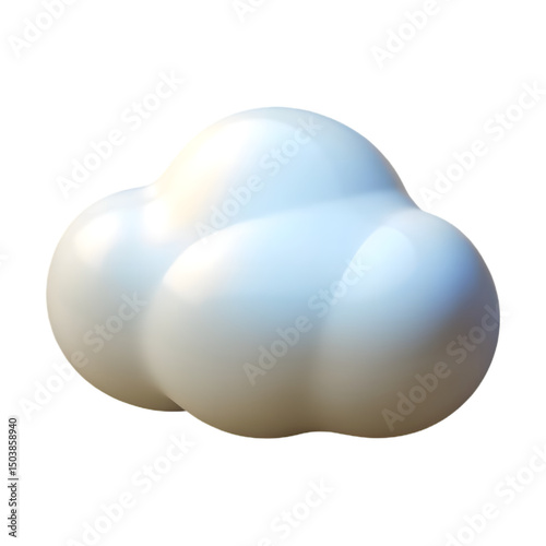 3d render of a fluffy white cloud isolated on a white background