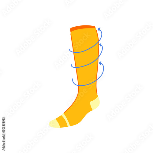 pain compression socks cartoon vector illustration