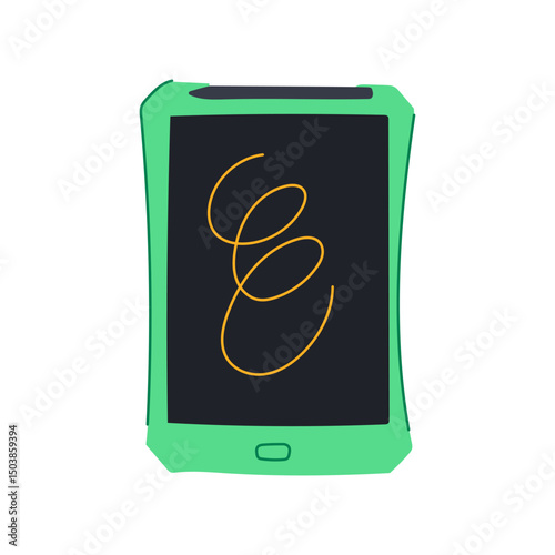 eink digital handwriting pad cartoon vector illustration