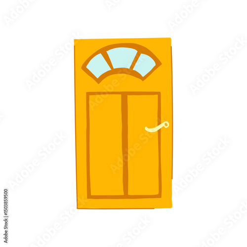 gateway door house entrance cartoon vector illustration