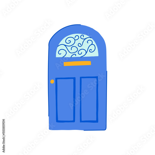 portal door house entrance cartoon vector illustration