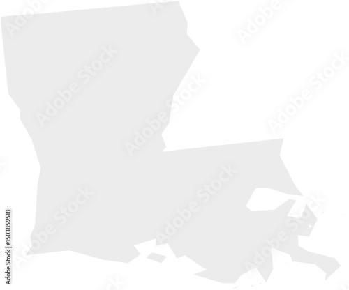 Louisiana Map Gray Flat Vector Illustration of Louisiana USA