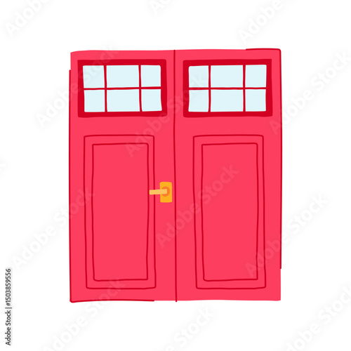 access door house entrance cartoon vector illustration