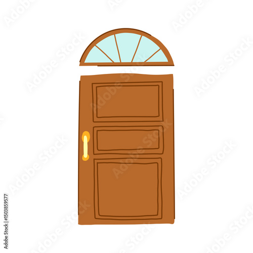 entryway door house entrance cartoon vector illustration