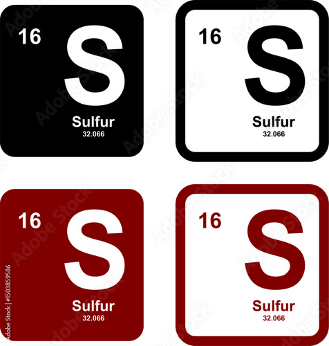 Sulfur icon set. vector template illustration for web design
