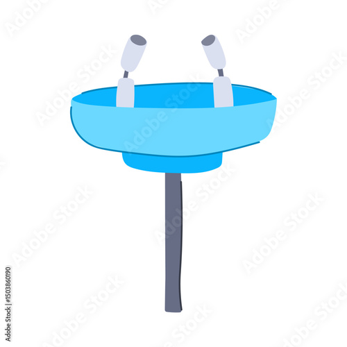 emergency eye wash station cartoon vector illustration