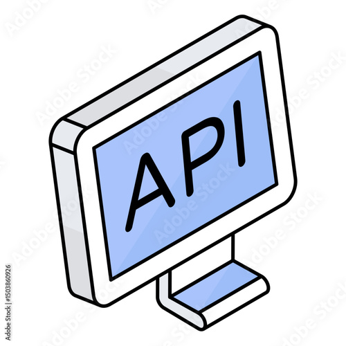 Web Development Isometric Colored Outline Icons