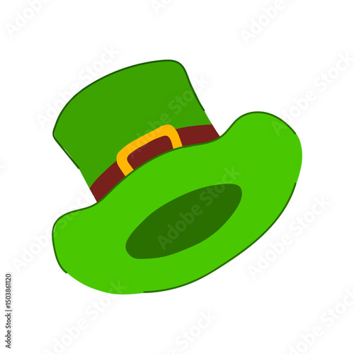 leprechaun green hat patrick cartoon vector illustration