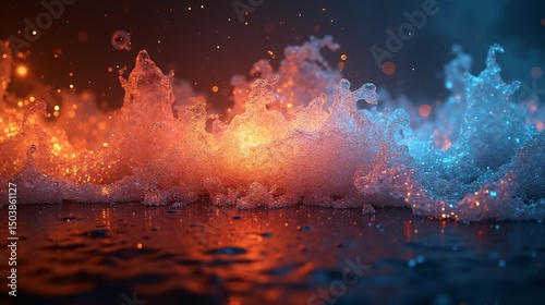 The Dance Glowing Particles of An Abstract Energy Flow
fire and ice,smoke effect,dual nature,abstract 