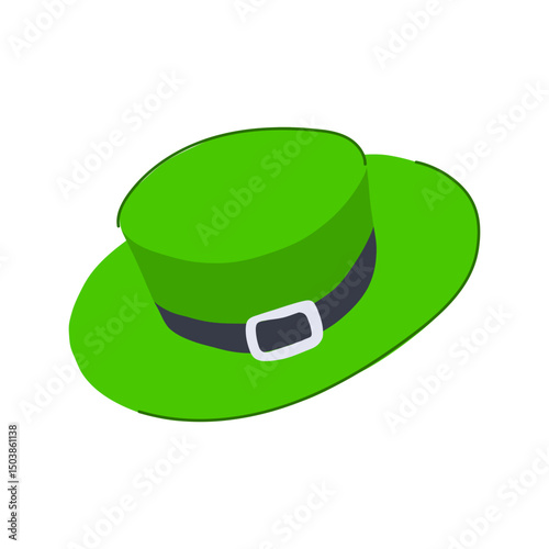 clover green hat patrick cartoon vector illustration