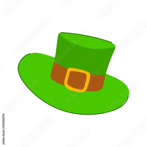 festival green hat patrick cartoon vector illustration
