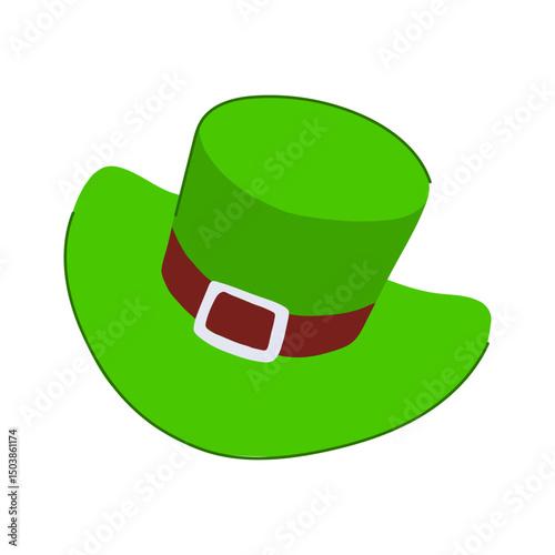 irish green hat patrick cartoon vector illustration