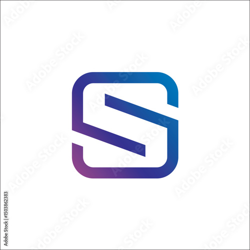 initial S mono line logo vector designs