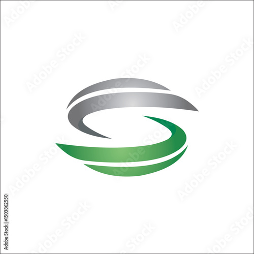 initial S abstract element  logo vector