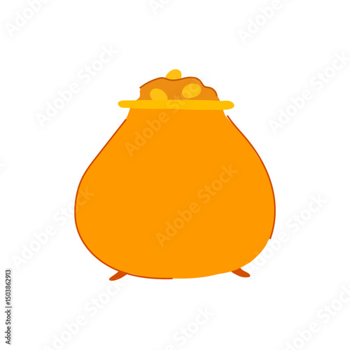 myth leprechaun gold pot cartoon vector illustration